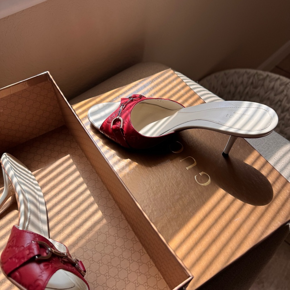 NEW AUTHENTIC Gucci Red Open-Toe Heels 👠
Perfect for Valentines ❤️ - Picture 5 of 7